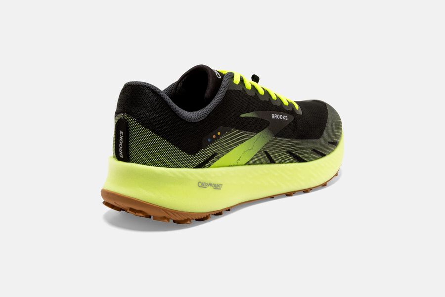 Brooks Running Shoes Mens Black/Green - Catamount Trail - 9487-IVDMB